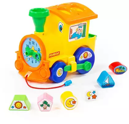 Сортер Паровоз с часами 6189 Полесье