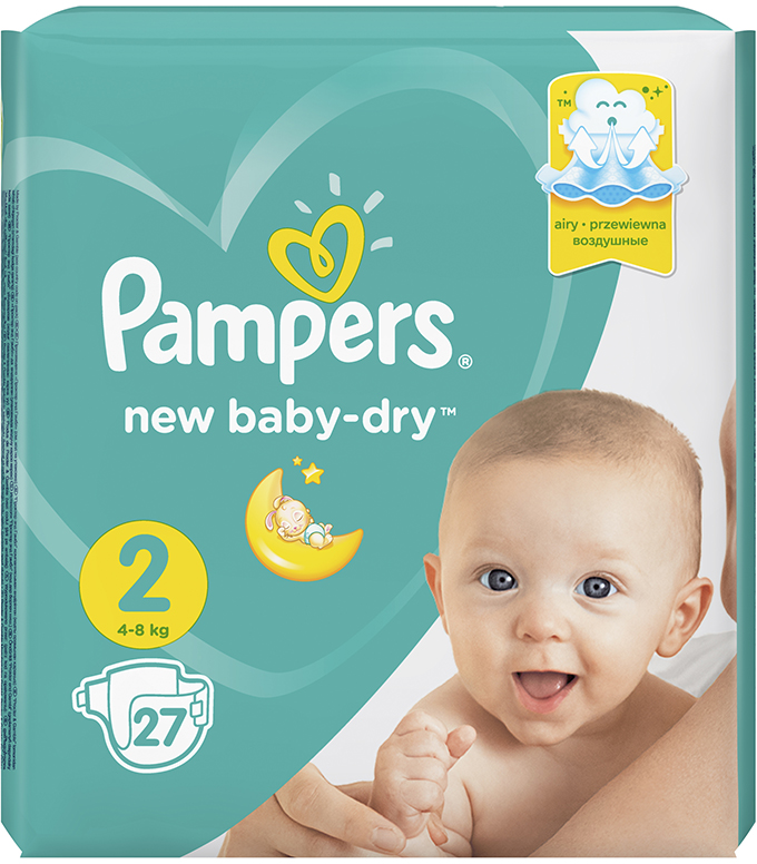 Подгузники Pampers New Baby-Dry 2 (4-8 кг) 27 шт