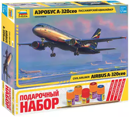Сборная модель 7003П Самолет Аэробус А-320 Звезда