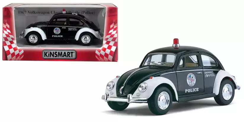 Модель машины 1:32 Volkswagen Classical Beetle (Police) KT5057WP инерция в/к