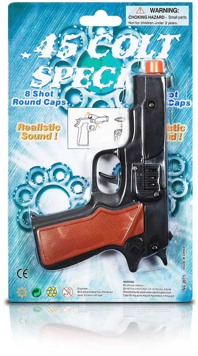 истолет пластик Colt 45 на 8 пистонов 2071P 17,5см