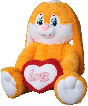 Мягкая игрушка Заяц с сердцем 80 см 09066