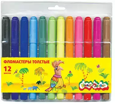Фломастеры 12цв толстые Каляка-Маляка ФТКМ12