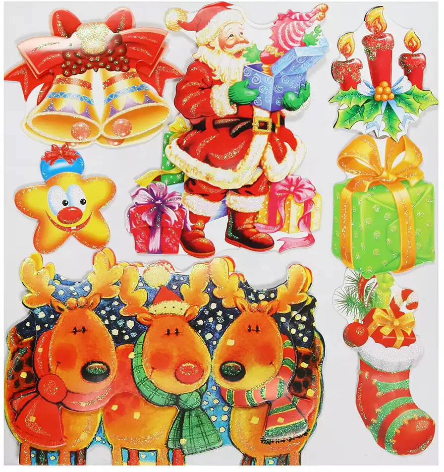 Новогодние наклейки FF1 в ассортименте *058-1610