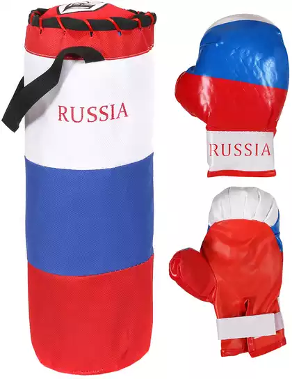 Набор для бокса RUS03 Груша+перчатки D15см, H43см