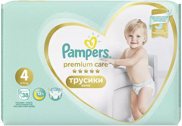 Подгузники-трусики Pampers Premium Care 4 (9-15 кг) 38 шт