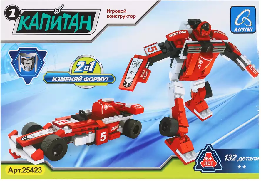 Конструктор блочный Робот+машина 132 дет. 25423 Ausini