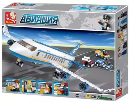 Конструктор блочный Пассажирский самолёт 463 дет. M38-B0366 Sluban