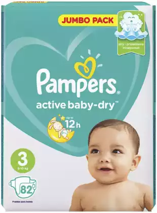 Подгузники Pampers Active Baby-Dry 3 (6–10 кг) 82 шт