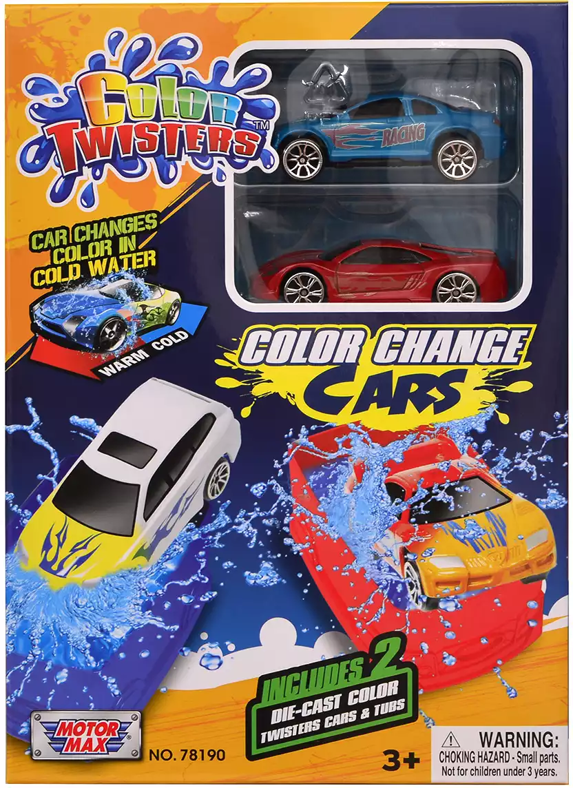 Модель машины Motormax Набор Color Change Cars w/2 Water Tubs (Серия Сolor  Twisters) 78190