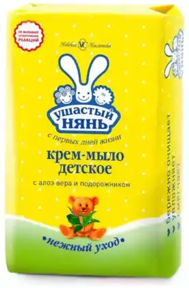 Мыло детское с экст.алоэ вера и подорожника Ушастый нянь 90г
