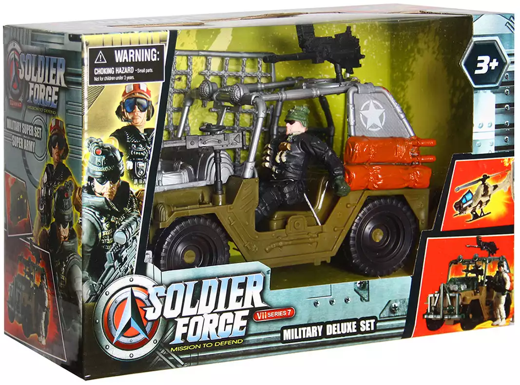 Набор игровой из фигурки солдата с подвижными конечностями и джипа с аксессуарами 3109-123