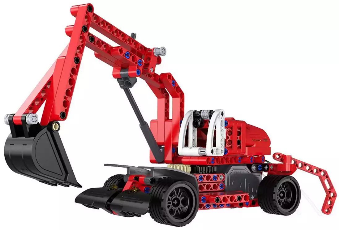 Конструктор экскаватор C52012W c инерционным механизмом 235 дет. красный