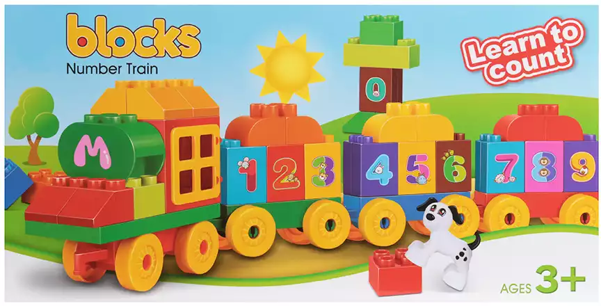 Конструктор блочный Паровозик 63 дет. 222-H98