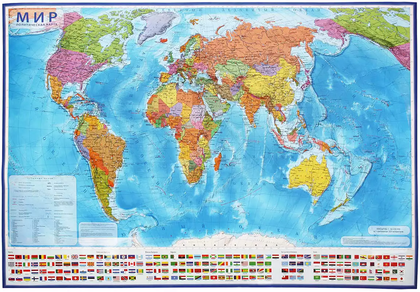Интерактивная карта настенная Мир Политический КН040