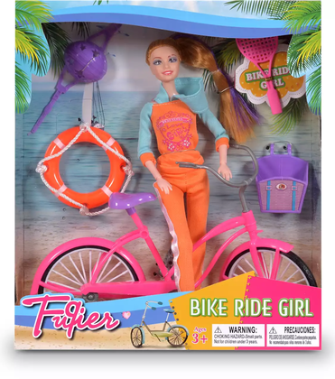 Кукла 29 см JX100-67B на велосипеде