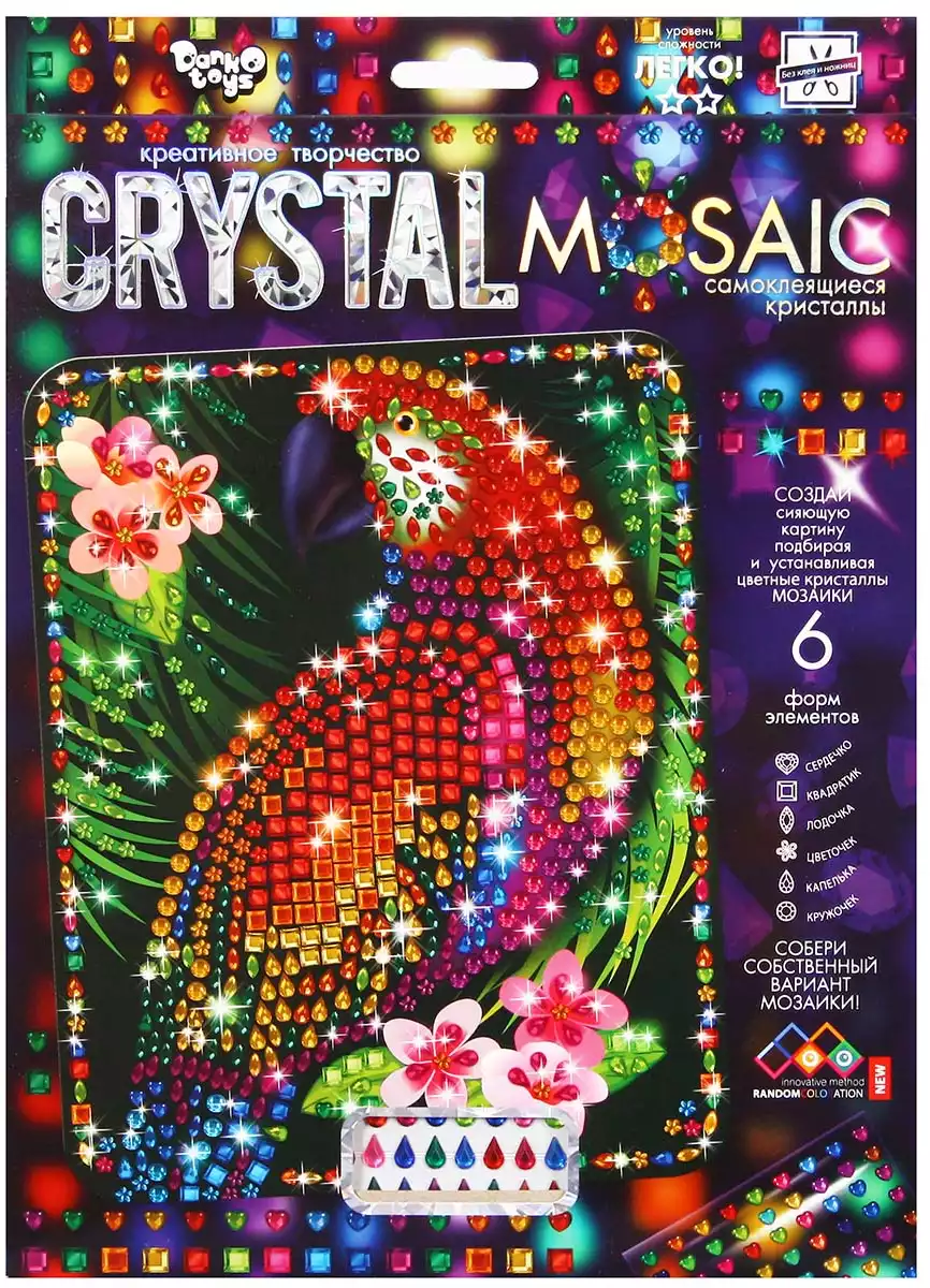 Мозаика из кристаллов CRM-01-10 Crystal Mosaic Попугай