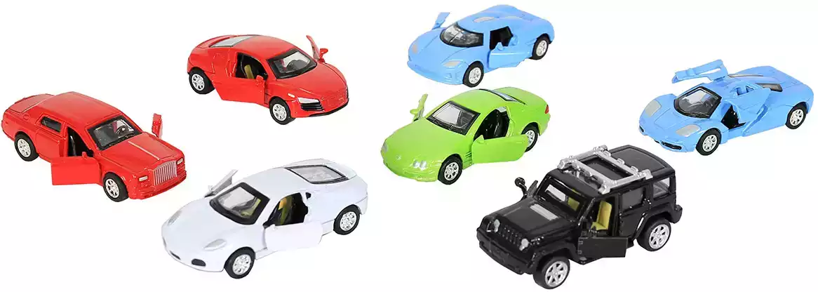 Модель машины 1:64 (7,5см) с открывающимися дверьми в яйце 900BD, инерция в ассортименте