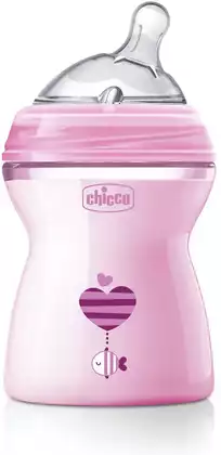 Бутылочка Chicco Natural Feeling,2мес.+ 250мл., розовая 310205208