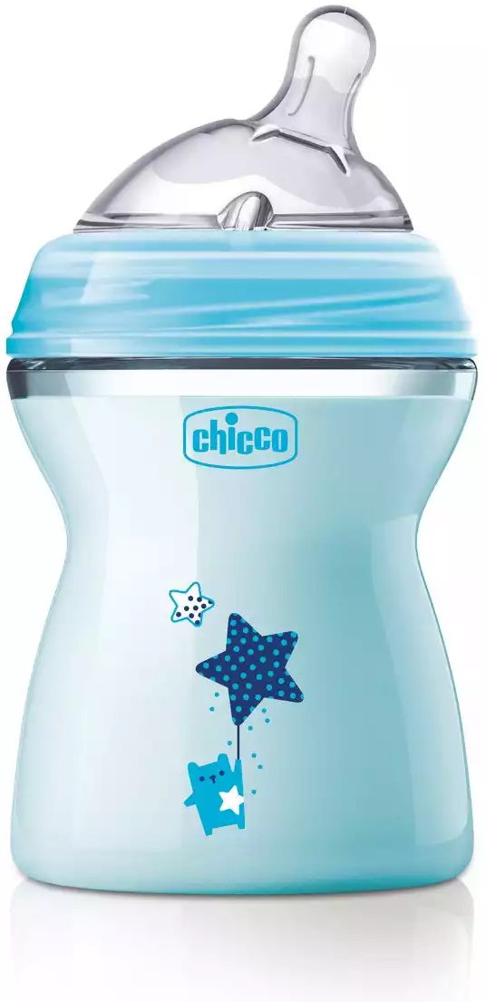 Бутылочка Chicco Natural Feeling,2мес.+, 250мл., голубая 310205209