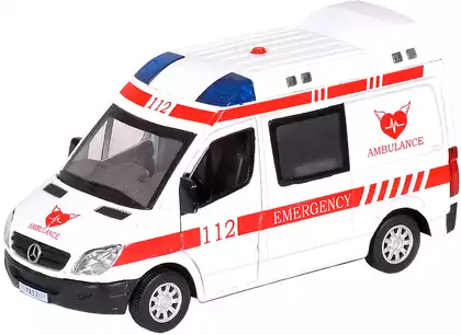 Модель машины Скорая помощь Mercedes-Benz Sprinter (17см) 1:32 свет, звук, Инерционный механизм 68546