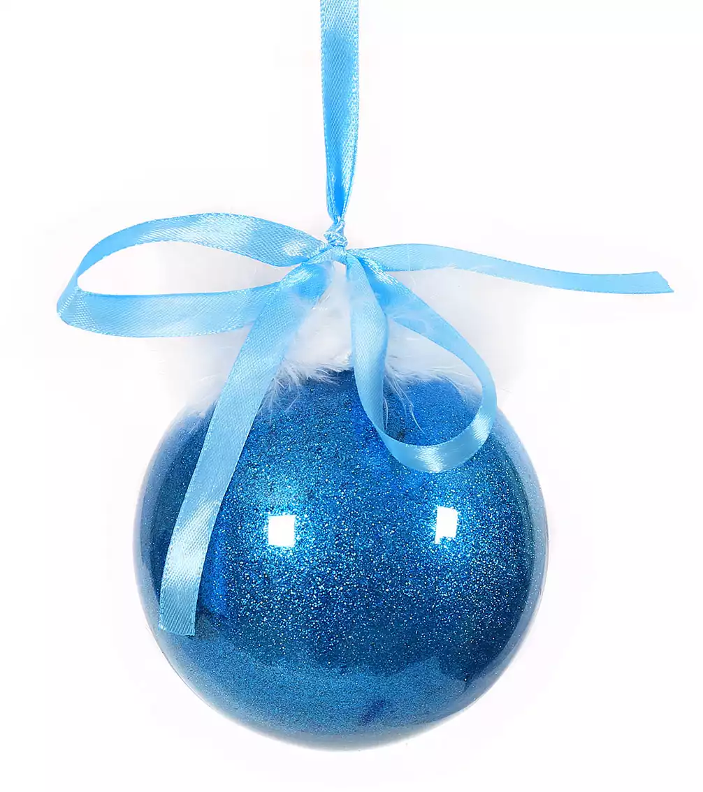 Новогодний шар 10 см голубой 058B-600B-FB купить в Казани - интернет  магазин Rich Family