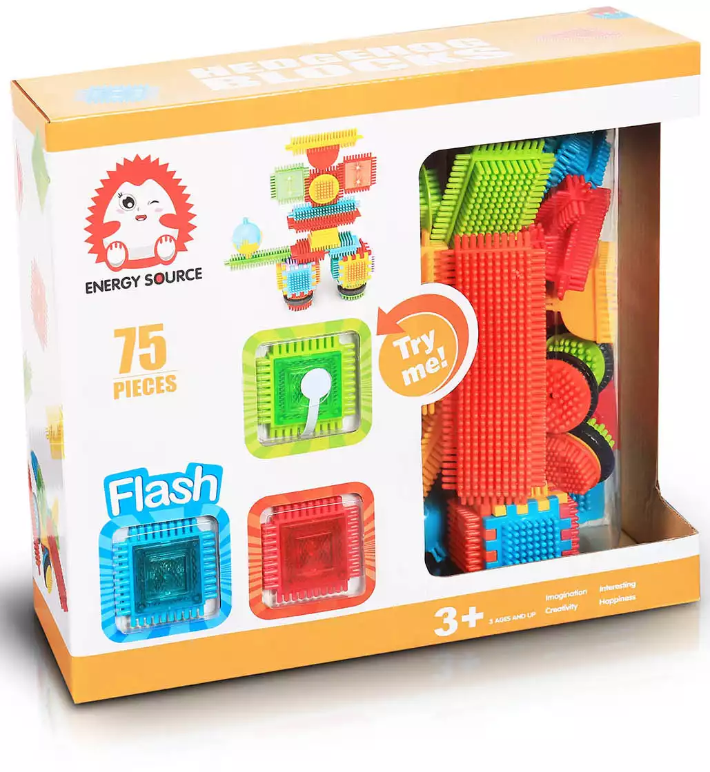 Конструктор детский игольчатый BA5003 75 дет.со световым эффектом в/к