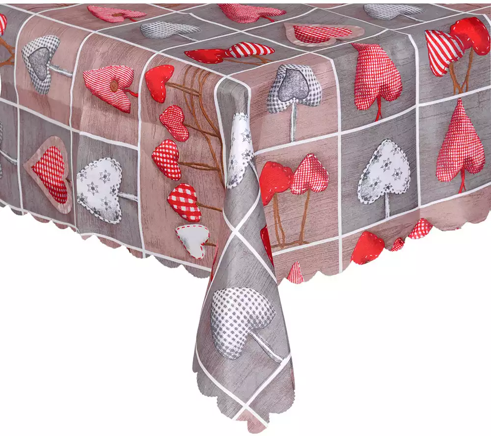 Скатерть 220х150 см сердца 058B-585B