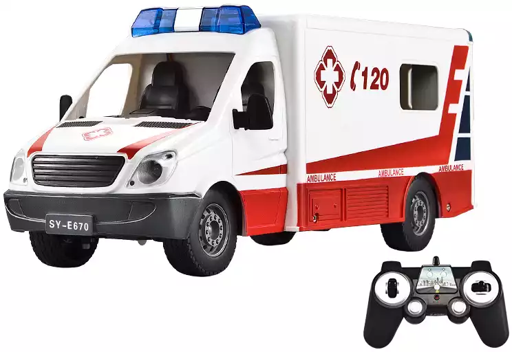 Машина р/у 1:18 Скорая Фургон (с мигалками) +акб