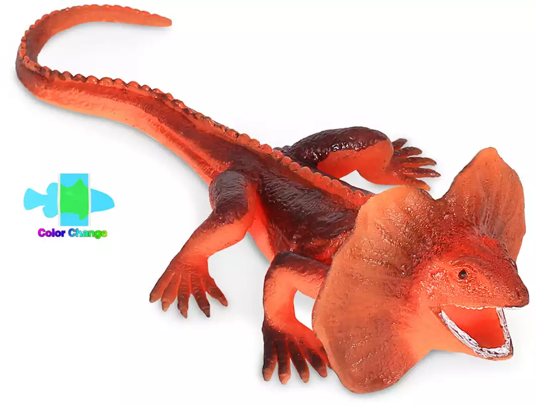 Детская игрушка животного в виде ящерицы Плащеносной, меняющая цвет под водой W6328-71 Я играю в зоопарк