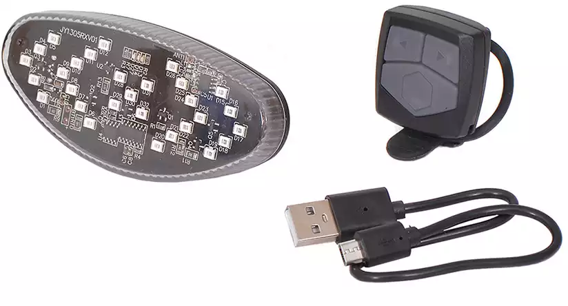 Фонарь велосипедный c указателем поворота, пультом д/у