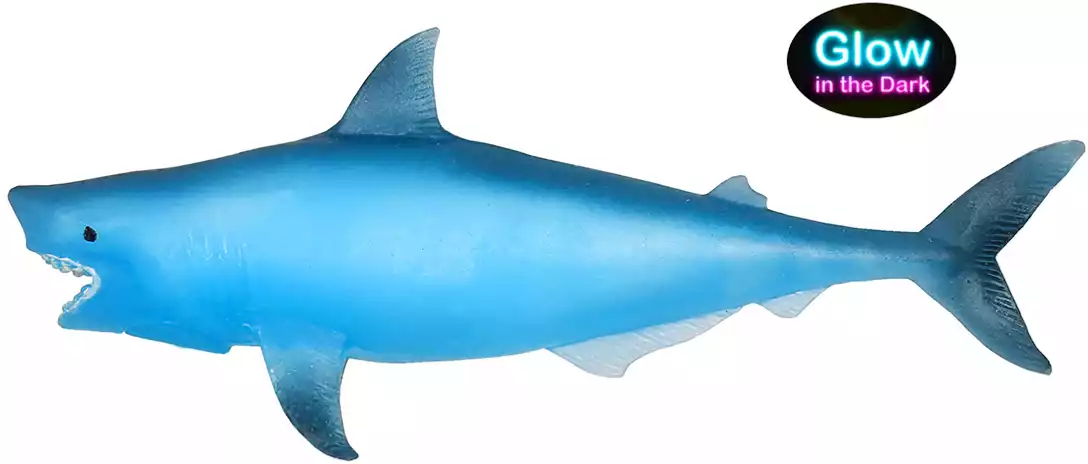 Детская игрушка животного в виде Акулы , светящаяся в темноте голубая W6328-3C Я играю в зоопарк