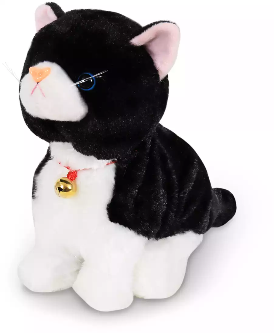 Мягкая игрушка Кошка Бесси бело-черная механическая 23 см JM-288-2