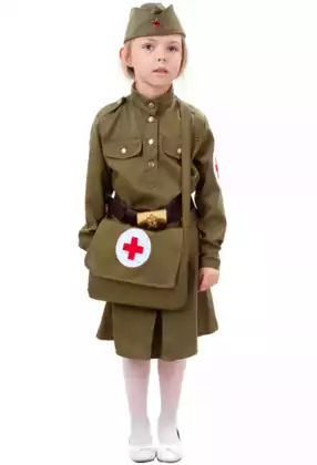 Костюм Военной медсестры (гимнастерка, юбка, пилотка, ремень, сумка) 2038 к-18