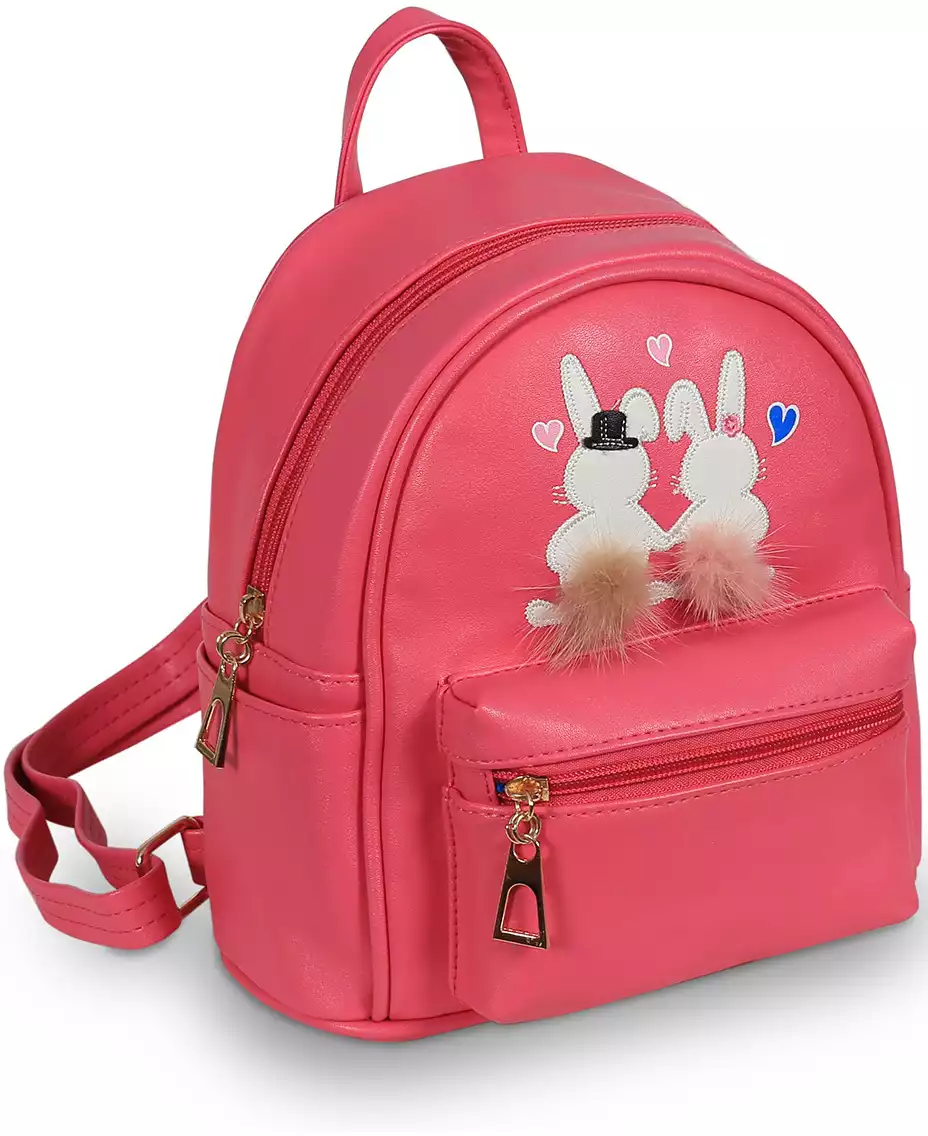 Мягкий рюкзак Зайки ярко-розовый 22 см 058B-2064B-1