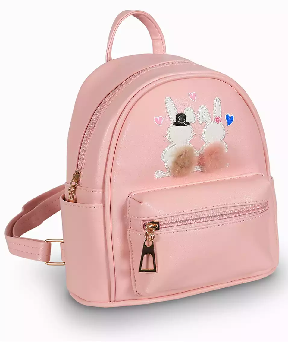 Мягкий рюкзак Зайки розовый 22 см 058B-2064B-2
