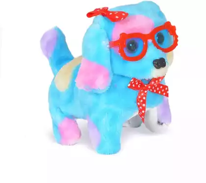 Мягкая игрушка Собака голубая пятнистая механическая 16 см 2704-4A