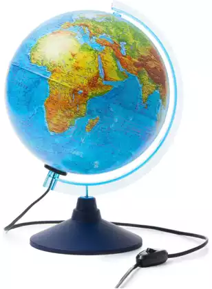 Интерактивный глобус Земли физико-политический с подсветкой диаметр 25 см
