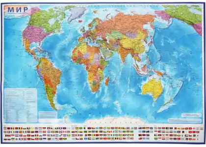 Интерактивная карта Мир Политический 1:55М 59х40см