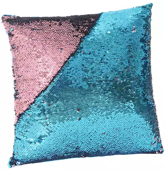 Мягкая подушка Блестящая голубая/розовая 40*40 см 1331-1-1 ТМ Коробейники
