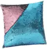 Мягкая подушка Блестящая голубая/розовая 40*40 см 1331-1-1 ТМ Коробейники