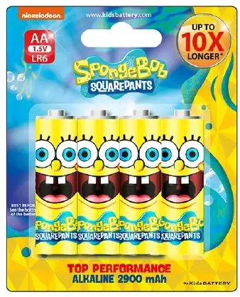 Батарейка AA LR06 Alkaline Спанч Боб (4 шт в уп)