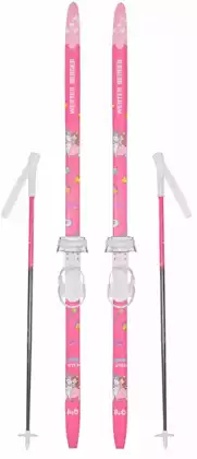 Лыжи 140 в комплекте палки, крепление combi розовый WERTER BERGER Princess