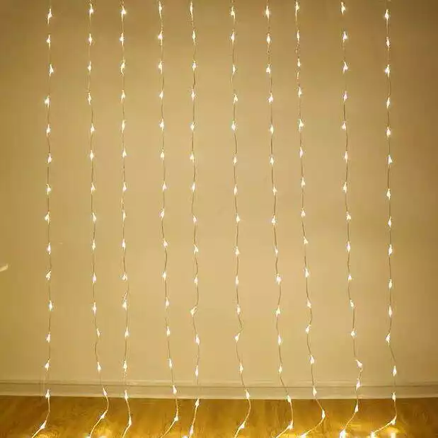 Электрическая гирлянда ДОЖДЬ 1,5х1,5 м 240 Led ламп желтый