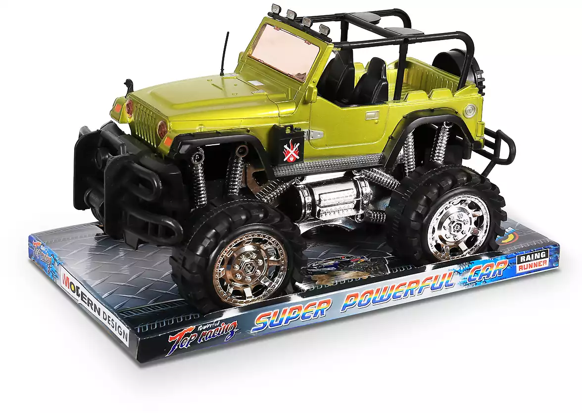 Машина инерционная Bigfoot 6803A зеленый Jeep Wrangler Cabrio п/к