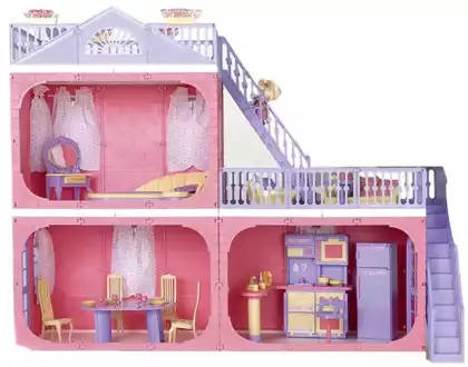 Кукольный дом Коттедж Маленькая принцесса 105х90х34см С-1457 Огонек