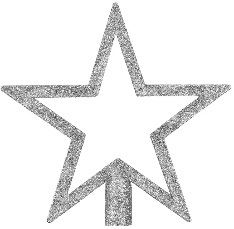 Новогодняя верхушка звезда 20 см серебро