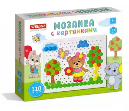 Мозаика с картинками (диаметр 13мм/110 деталей) арт.1082 Стеллар
