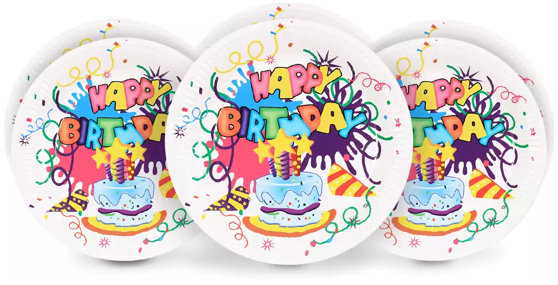 Набор тарелок Happy Birthday (23см) 6шт