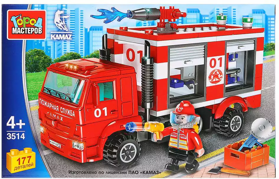 Конструктор пожарный камаз 177 дет. 3514-KK Город мастеров